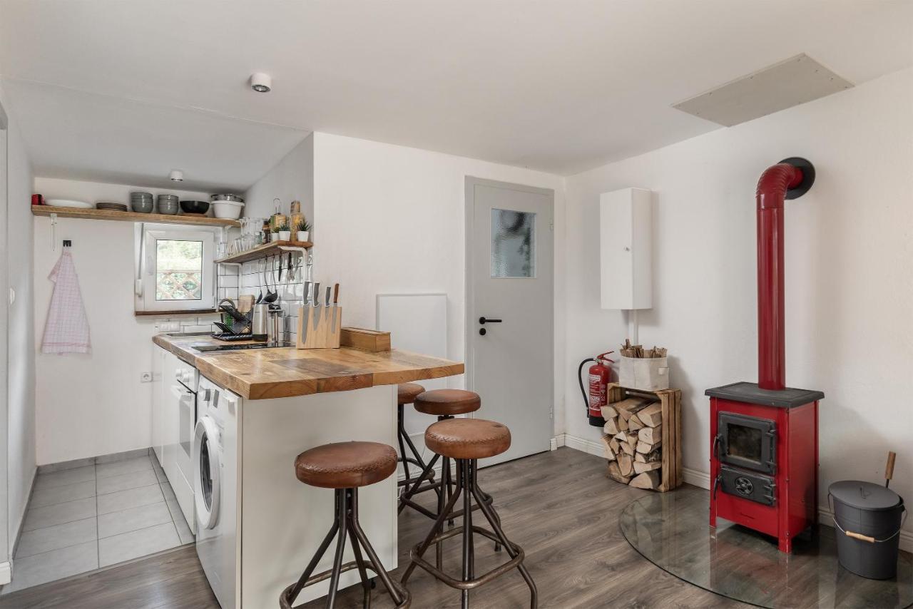 Gemutliches Tinyhouse Bungalow Mit Kamin & Sauna Am See Joachimsthal Eksteriør bilde